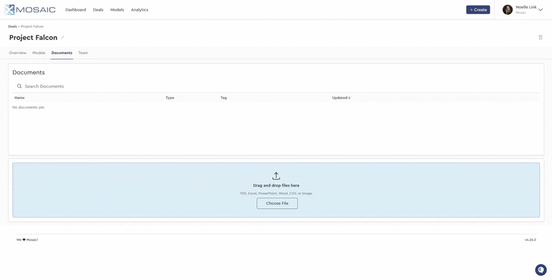 Upload Documents to Deals