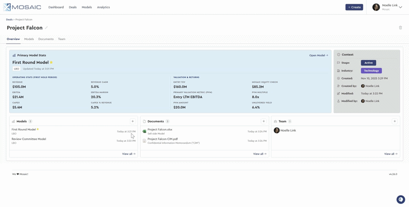 Centralized Deal Workspace
